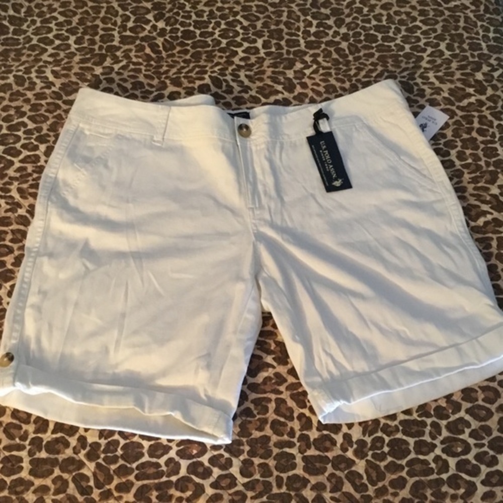 US Polo NWT White Cotton Full Summer Shorts
